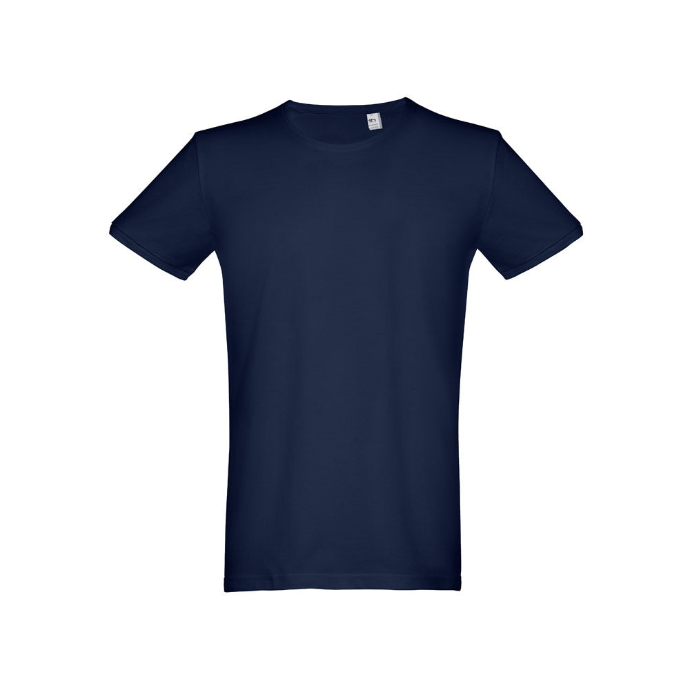 THC SAN MARINO promotional t-shirt in blue with custom logo branding