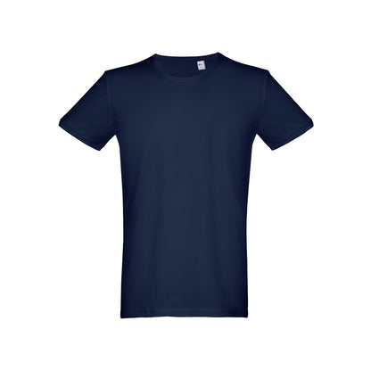 THC SAN MARINO promotional t-shirt in blue with custom logo branding