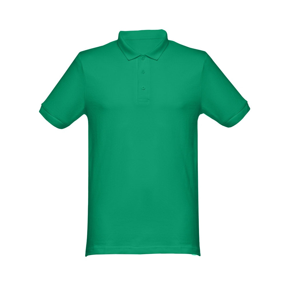 THC MONACO promotional polo shirt in green with custom logo branding