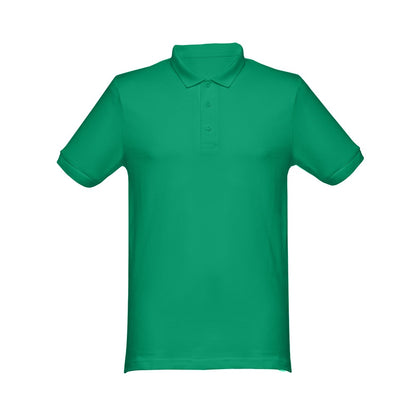THC MONACO promotional polo shirt in green with custom logo branding