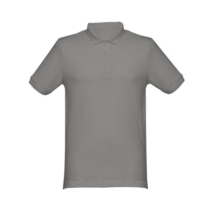 THC MONACO promotional polo shirt in grey with custom logo branding