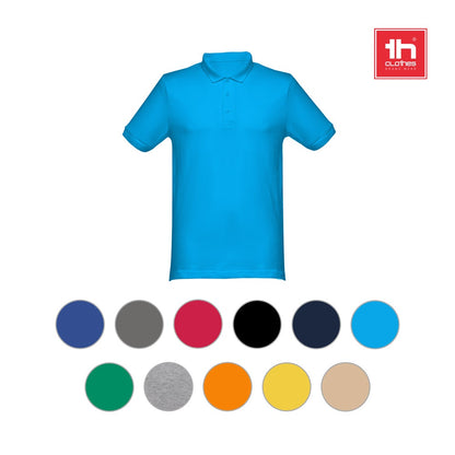 THC MONACO promotional polo shirt with custom logo branding