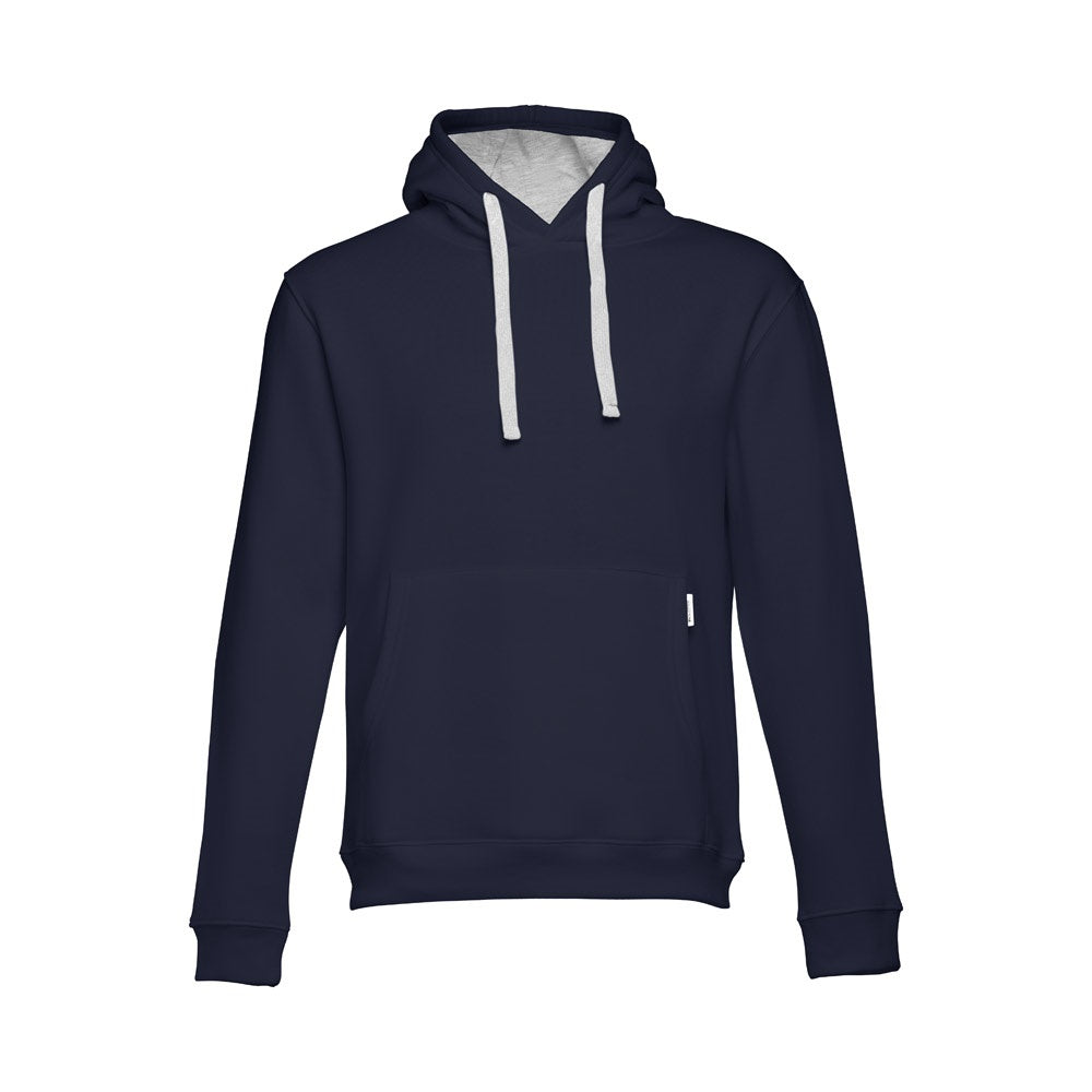 THC MOSCOW promotional sweatshirt in navy blue with custom logo branding