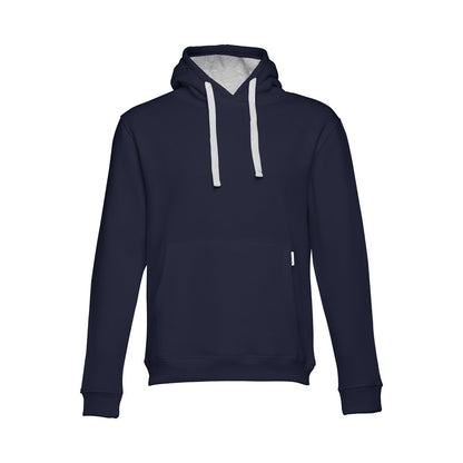 THC MOSCOW promotional sweatshirt in navy blue with custom logo branding