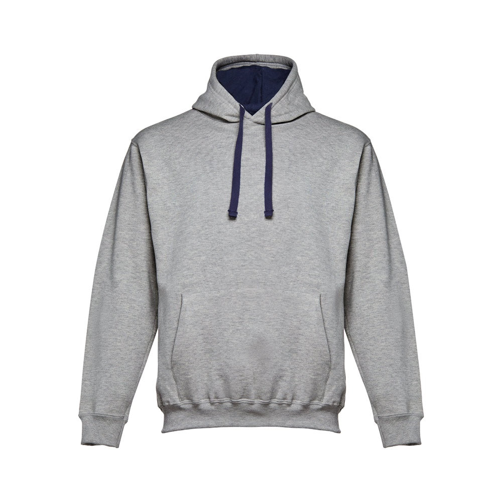 THC MOSCOW promotional sweatshirt in heather light grey (detail view) with custom logo branding