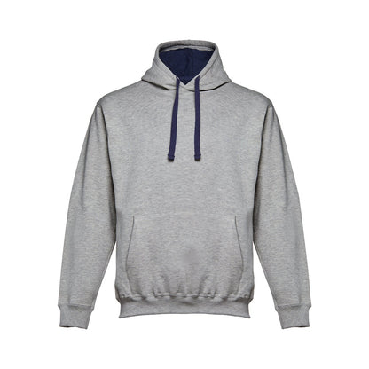 THC MOSCOW promotional sweatshirt in heather light grey (detail view) with custom logo branding