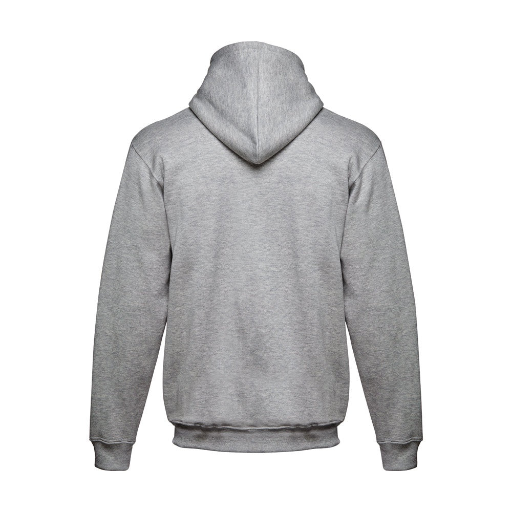 THC MOSCOW promotional sweatshirt in heather light grey (detail view) with custom logo branding