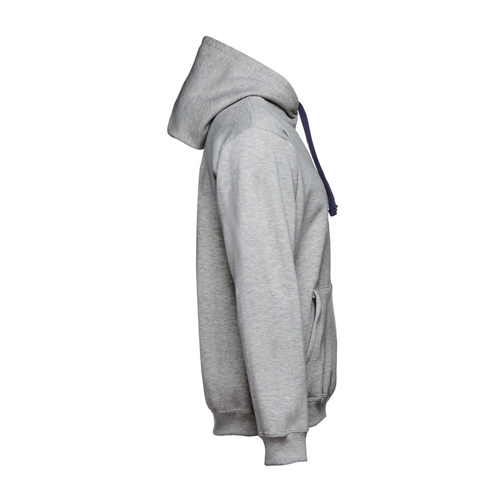 THC MOSCOW promotional sweatshirt in heather light grey (detail view) with custom logo branding