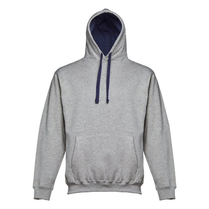 THC MOSCOW promotional sweatshirt in heather light grey (detail view) with custom logo branding