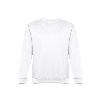 THC DELTA WH promotional sweatshirt in white (detail view) with custom logo branding