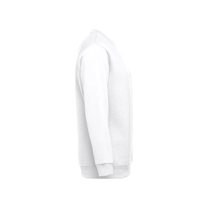 THC DELTA WH promotional sweatshirt in white (detail view) with custom logo branding