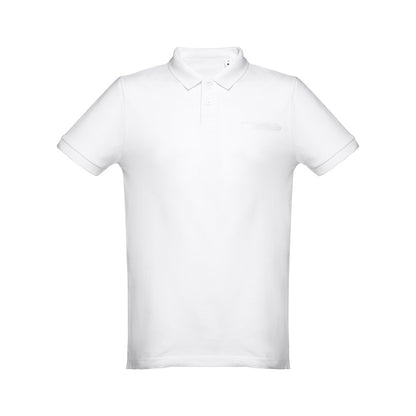 THC DHAKA WH promotional polo shirt in white with custom logo branding