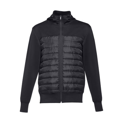 THC SKOPJE promotional jacket in black (detail view) with custom logo branding