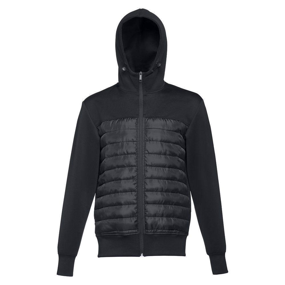 THC SKOPJE promotional jacket in black (detail view) with custom logo branding