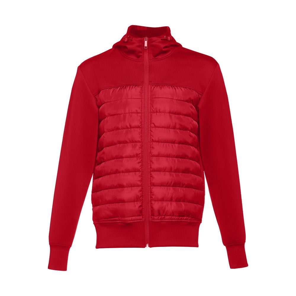 THC SKOPJE promotional jacket in red with custom logo branding
