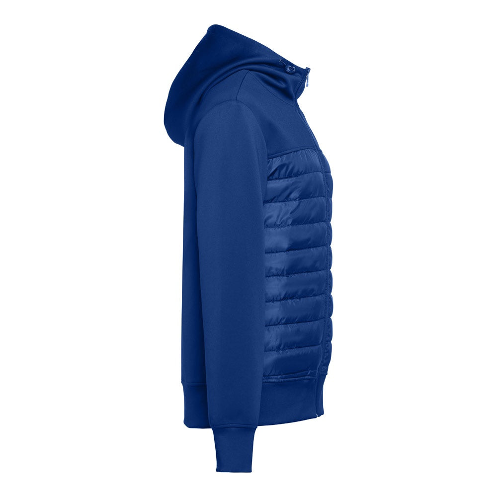 THC SKOPJE promotional jacket in royal blue (detail view) with custom logo branding