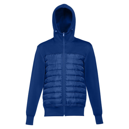 THC SKOPJE promotional jacket in royal blue (detail view) with custom logo branding