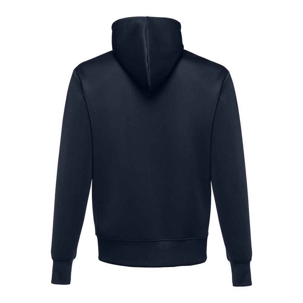 THC SKOPJE promotional jacket in navy blue (detail view) with custom logo branding