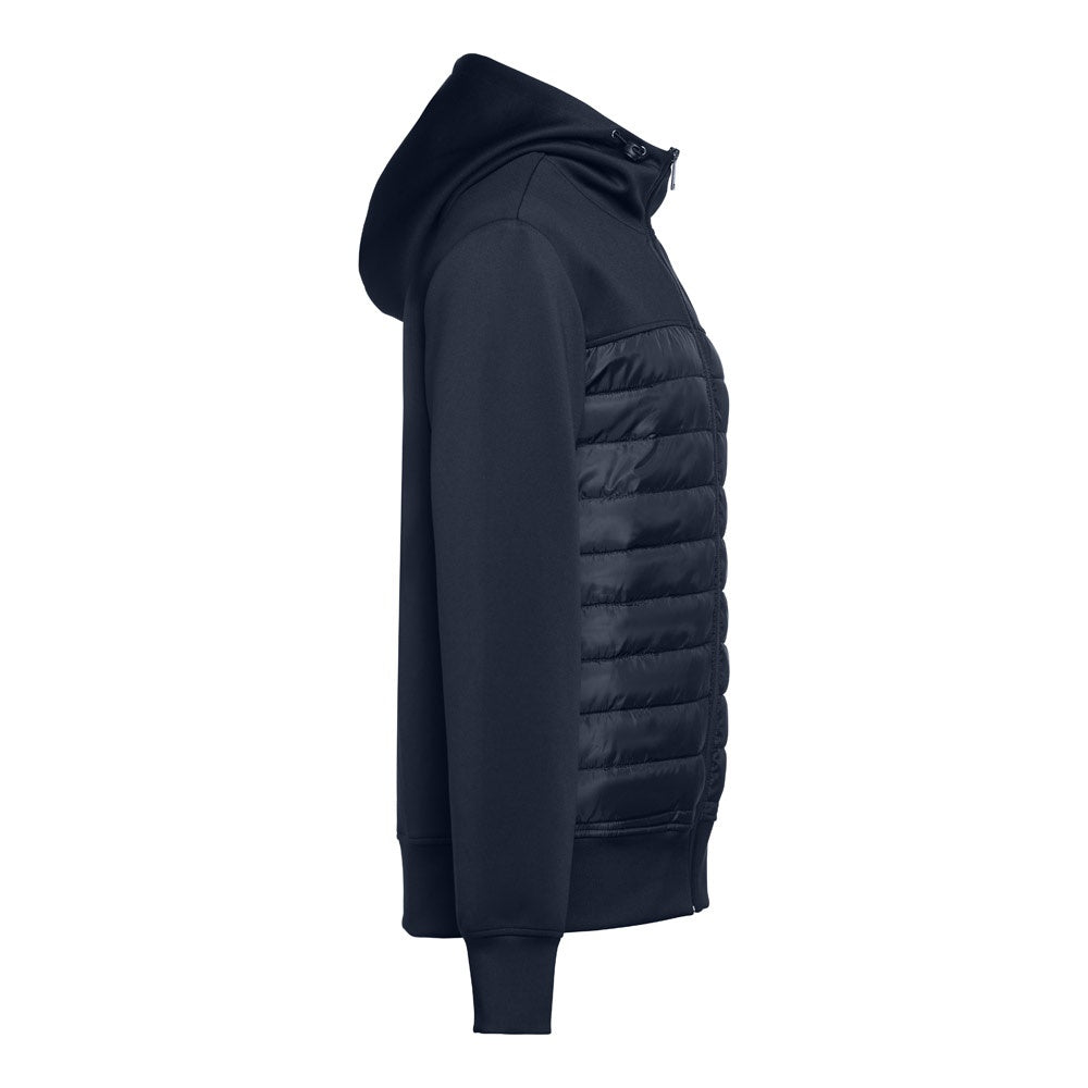 THC SKOPJE promotional jacket in navy blue (detail view) with custom logo branding