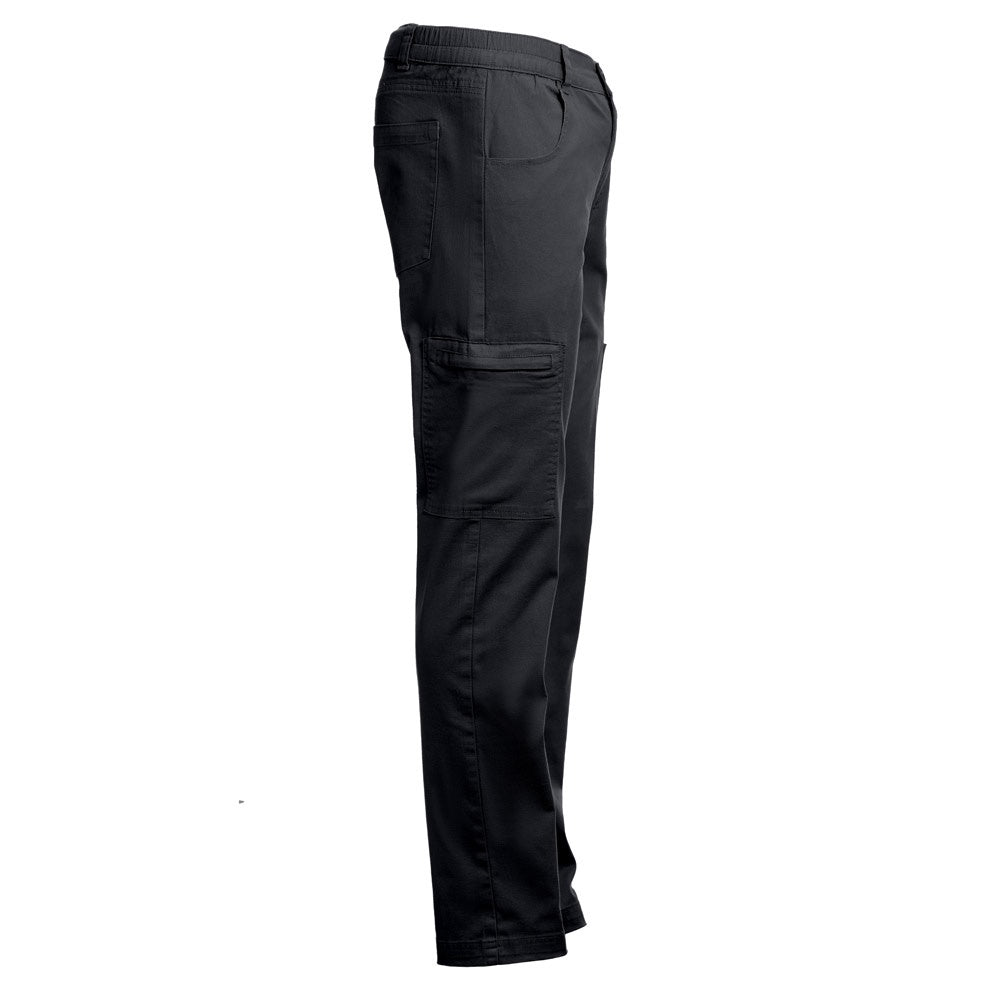 THC TALLINN promotional workwear garment in black (detail view) with custom logo branding