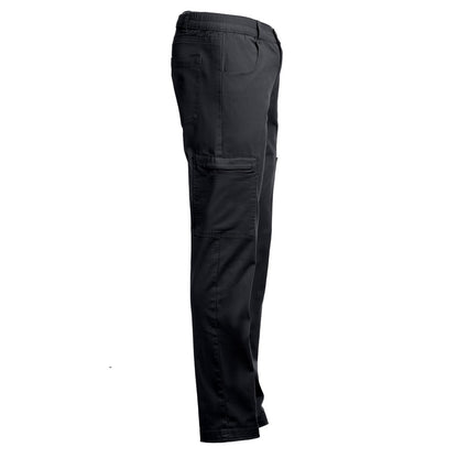 THC TALLINN promotional workwear garment in black (detail view) with custom logo branding