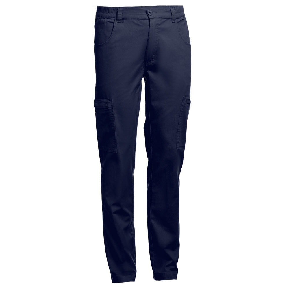 THC TALLINN promotional workwear garment in navy blue (detail view) with custom logo branding