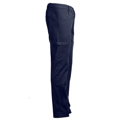 THC TALLINN promotional workwear garment in navy blue (detail view) with custom logo branding