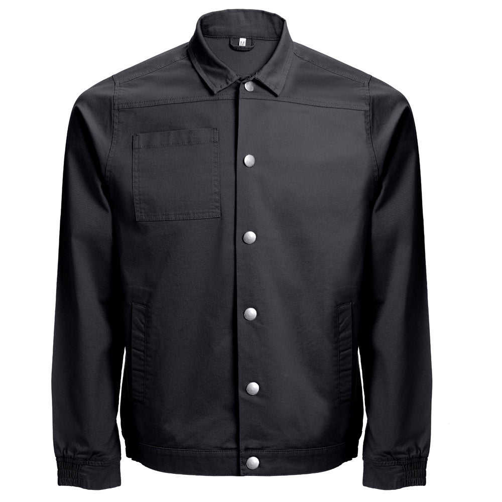 THC BRATISLAVA promotional jacket in black (detail view) with custom logo branding