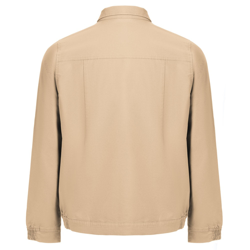 THC BRATISLAVA promotional jacket in light brown (detail view) with custom logo branding