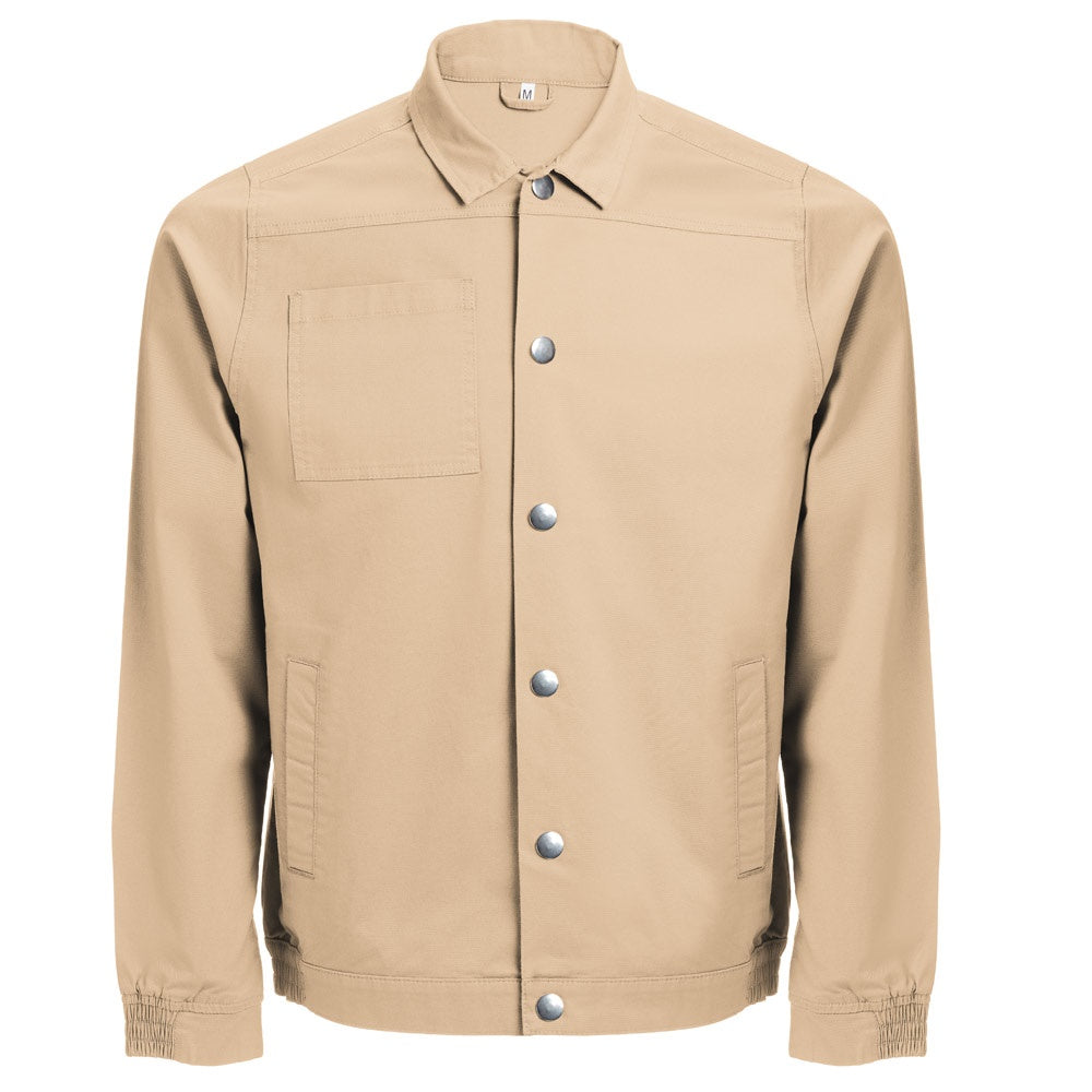 THC BRATISLAVA promotional jacket in light brown with custom logo branding