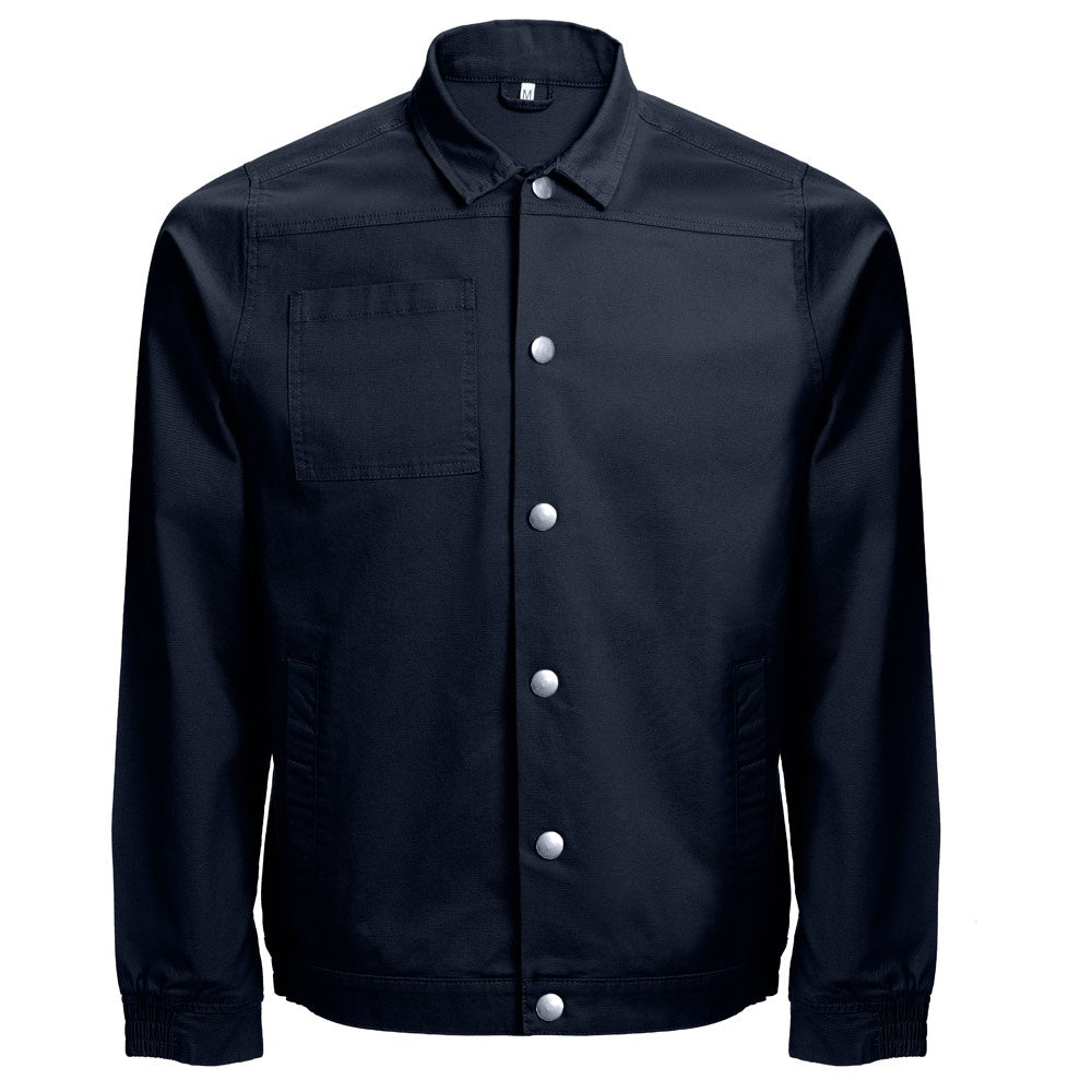 THC BRATISLAVA promotional jacket in navy blue (detail view) with custom logo branding