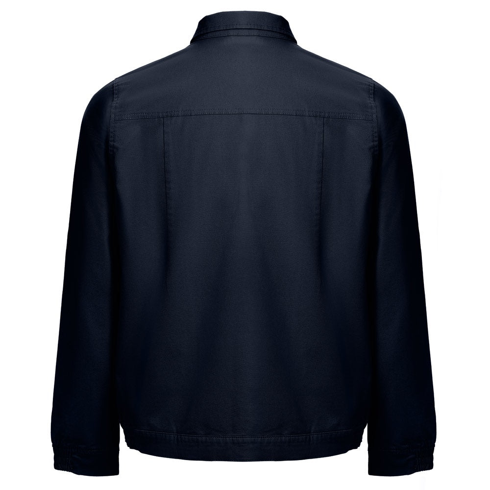 THC BRATISLAVA promotional jacket in navy blue (detail view) with custom logo branding
