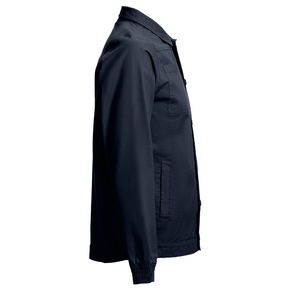 THC BRATISLAVA promotional jacket in navy blue (detail view) with custom logo branding