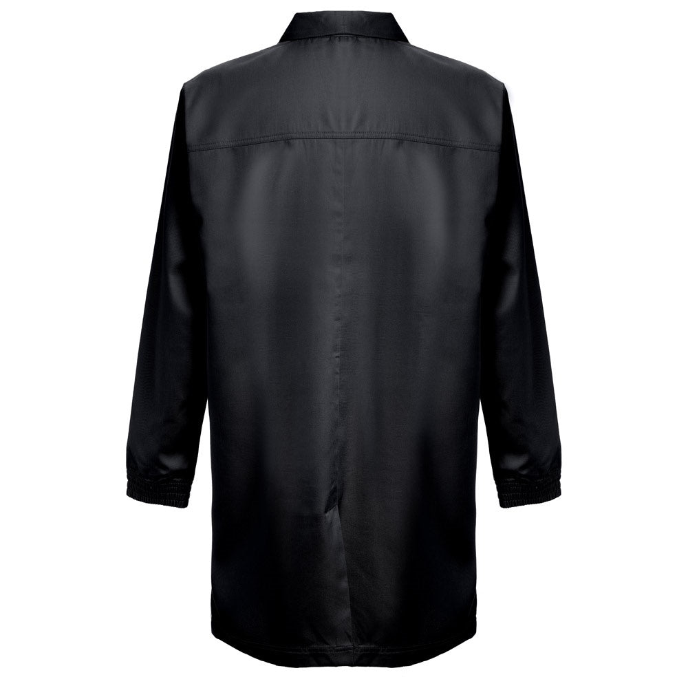 THC MINSK promotional workwear garment in black (detail view) with custom logo branding