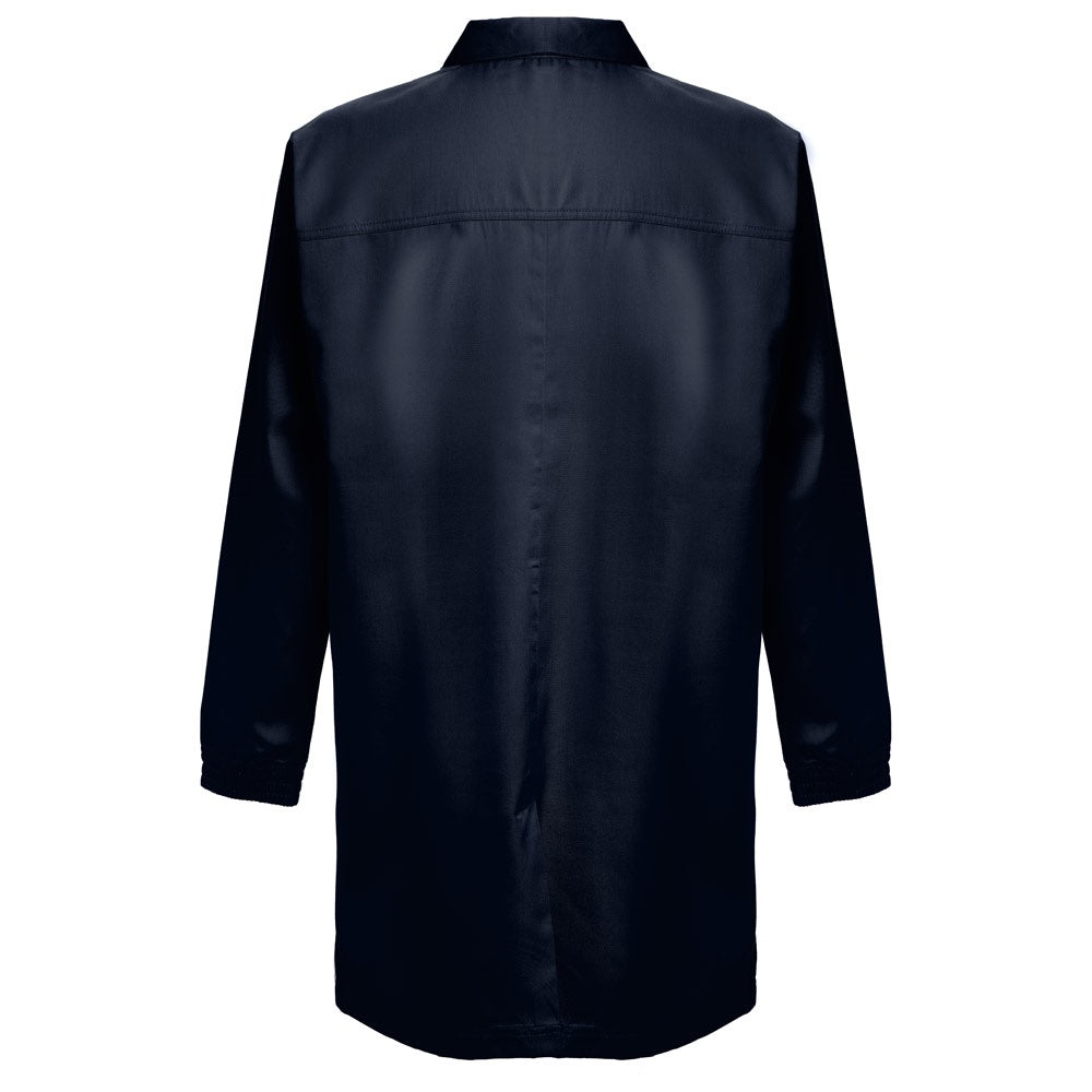 THC MINSK promotional workwear garment in navy blue (detail view) with custom logo branding