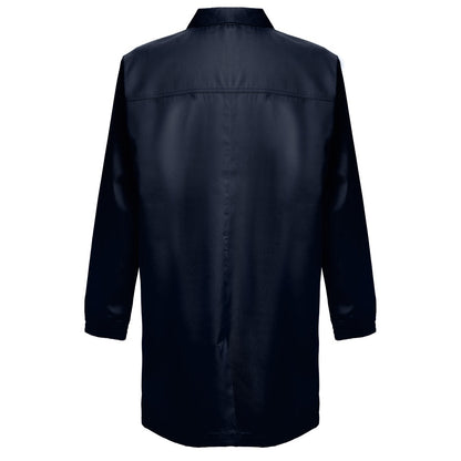 THC MINSK promotional workwear garment in navy blue (detail view) with custom logo branding