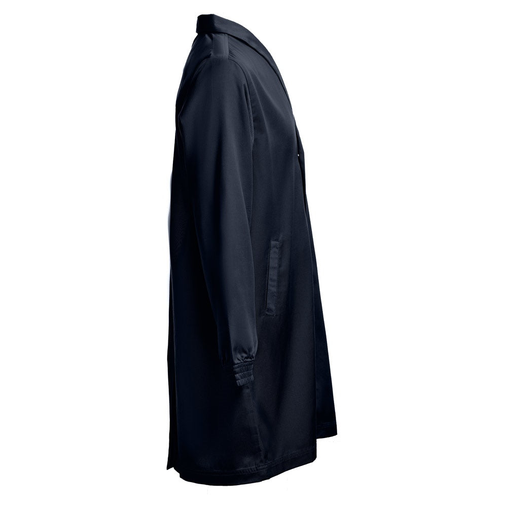THC MINSK promotional workwear garment in navy blue (detail view) with custom logo branding