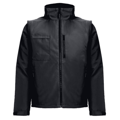 THC ASTANA promotional jacket in black with custom logo branding