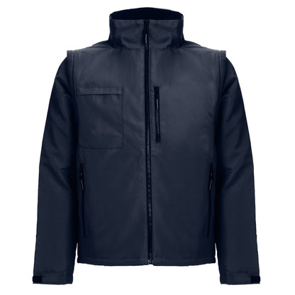 THC ASTANA promotional jacket in navy blue with custom logo branding