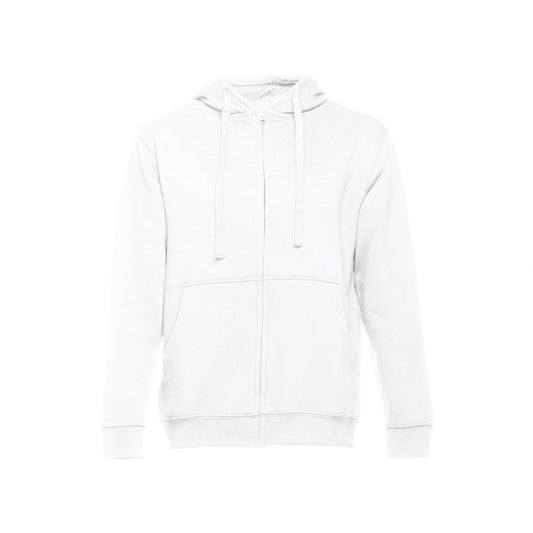 THC AMSTERDAM WH promotional hoodie in white with custom logo branding