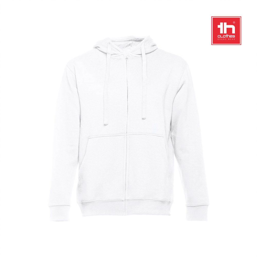 THC AMSTERDAM WH promotional hoodie (complete set view) with custom logo branding