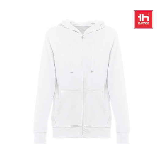THC AMSTERDAM WOMEN WH promotional hoodie (complete set view) with custom logo branding