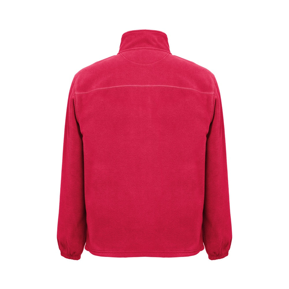 THC GAMA promotional jacket in red (detail view) with custom logo branding