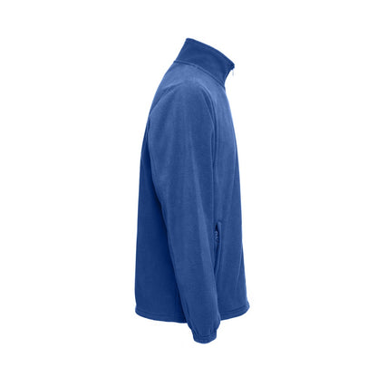 THC GAMA promotional jacket in royal blue (detail view) with custom logo branding