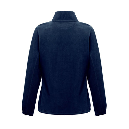 THC GAMA WOMEN promotional jacket in blue (detail view) with custom logo branding