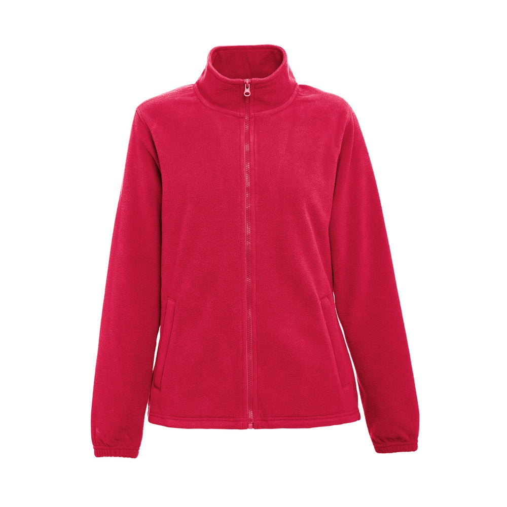 THC GAMA WOMEN promotional jacket in red (detail view) with custom logo branding