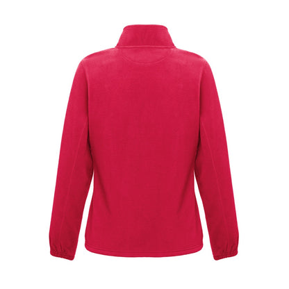 THC GAMA WOMEN promotional jacket in red (detail view) with custom logo branding