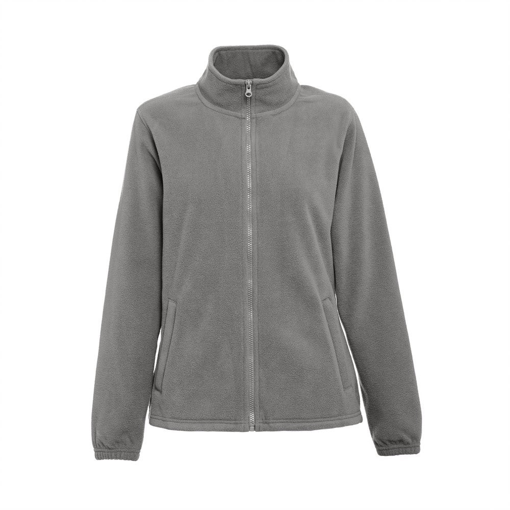 THC GAMA WOMEN promotional jacket in grey (detail view) with custom logo branding