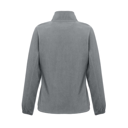 THC GAMA WOMEN promotional jacket in grey (detail view) with custom logo branding