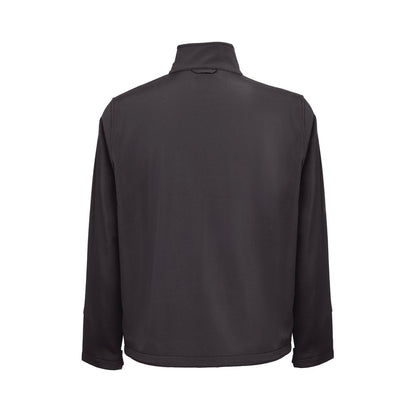 THC EANES promotional jacket in black (detail view) with custom logo branding